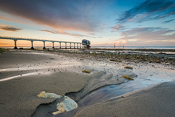 Nature, Sea, Beach, Dawn, Pier HD wallpaper