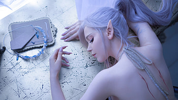 Fantasy Girl, Blonde, Mirror, Sleep, Femininity HD wallpaper