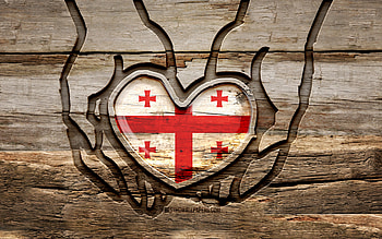 I love Georgia, , wooden carving hands, Day of Georgia, Georgian flag, Flag of Georgia, Take care Georgia, creative, Georgia flag, Georgia flag in hand, wood carving, Asian countries, Georgia HD wallpaper