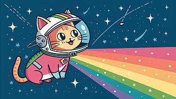 Nyan Cat: A Vibrant Ultra Adventure, nyan cat, cat, space, rainbow, astronaut HD wallpaper