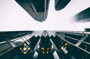 Sky, Building, Minimalism, Skyscrapers, Bottom View HD wallpaper