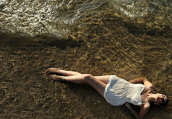 My Sea, sea, waves, ocean, woman HD wallpaper