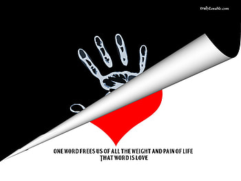 That word is love!, abstract, 3d, love, other, cool, red heart, heart HD wallpaper