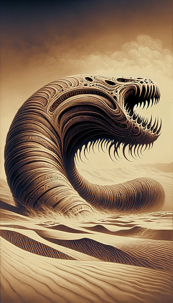 Majestic Sandworm Artistic , desert, Abstract, surrealism, monster HD phone wallpaper