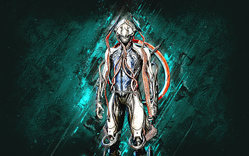 Nezha, Warframe, turquoise stone background, Warframe characters, Nezha Warframe, Nezha skin, creative art HD wallpaper