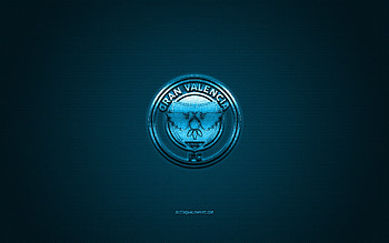Gran Valencia FC, Venezuelan football club, blue logo, blue carbon fiber background, Venezuelan Primera Division, football, Valencia, Venezuela, Gran Valencia FC logo HD wallpaper