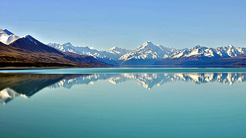 Mirror Lake, blue, reflection, sky, water, llake, mountain HD wallpaper