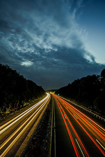 Cities, Night, Shine, Light, Road, Turn, Movement, Traffic HD phone wallpaper