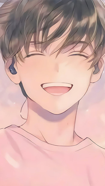 Smile02, pink, anime_boy, brown, boy, anime, smile HD phone wallpaper