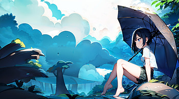 cloud, umbrella, water drop HD wallpaper