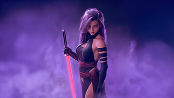 Psylocke Strikes, psylocke, superheroes, digital-art, artwork, ai-girls, ai, art, deviantart HD wallpaper