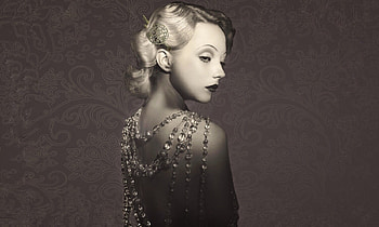 Vintage Beauty, Vintage, model, blonde, portrait, black and white, face, oovely, Ethereal HD wallpaper