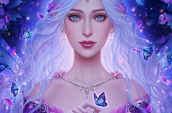 Lavender dream, Lavender, Eyelash, Girl, Butterflies, Lilac, Purple HD wallpaper