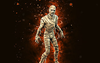 Vintage The Mummy, , brown neon lights, Fortnite Battle Royale, Fortnite characters, Vintage The Mummy Skin, Fortnite, Vintage The Mummy Fortnite HD wallpaper