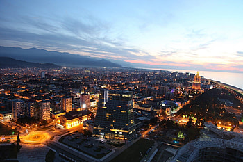 Cities, Night, Building, Panorama, Georgia HD wallpaper