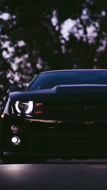 Black Camaro SS car for HD phone wallpaper