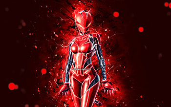 Red Lynx, , red neon lights, Fortnite Battle Royale, Fortnite characters, Red Lynx Skin, Fortnite, Red Lynx Fortnite HD wallpaper