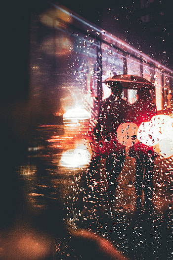 Rain, Drops, Macro, Glare, Silhouettes HD phone wallpaper