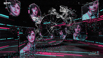 Neon Holo Gallery — Cyber Portrait, Hologram, Face, Cyberpunk, Virtual Reality HD wallpaper