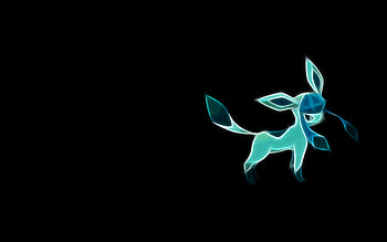 Glaceon, Simple background, Striking contrast HD wallpaper