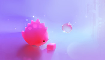 Pink dinosaur, apofiss, dino, pink, fantasy, art, dinosaur, bubble HD wallpaper