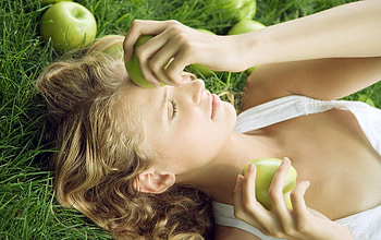 New Temptatiom, showing, model, blonde, eve, apple, temptation, wonderful, woman HD wallpaper