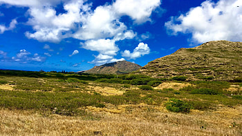 Makapu'u Lighthouse Trail in Oahu, Hawaii, clouds, landscape, sky, hills, usa HD wallpaper