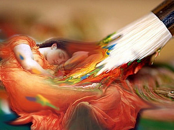 paint, brush, color, woman, dream HD wallpaper