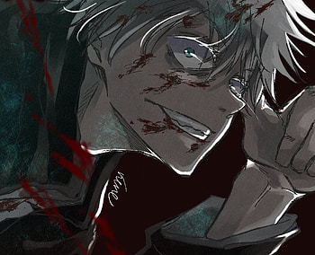 Satoru Gojo, Jujutsu Kaisen, Anime, Blue Eyes, White Hair HD wallpaper