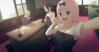 Anime, Kaguya Sama: Love Is War, Chika Fujiwara, Kaguya Shinomiya, Miyuki Shirogane HD wallpaper