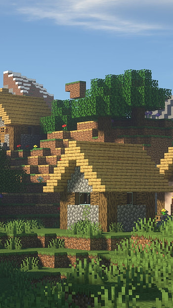 Village, video game, Minecraft HD phone wallpaper