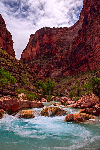 Nature, Water, Stones, Sky, Canyon, Rocks HD phone wallpaper