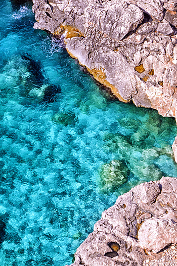 Nature, Water, Stones, Sea, Rocks, Distortion HD phone wallpaper