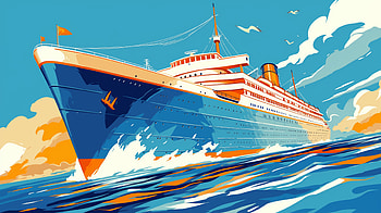 Majestic Cruise Ship Voyage, ship, cruise ship, ocean, Travel, illustration HD wallpaper