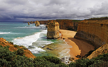 Twelve Apostles, Australia coastline, Limestone stacks, Beautiful backgrounds HD wallpaper