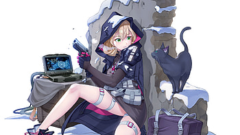 Anime Girl Cat Mission , anime-girl, anime, artist, artwork, digital-art HD wallpaper