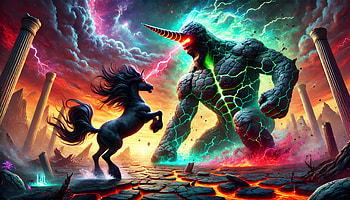 Stolen Power, fantasy, horse, giant, cyclops, monster HD wallpaper