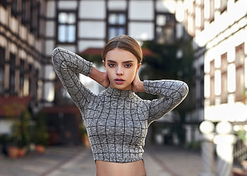 Casual Clothing Arms Behind Head , girls, model HD wallpaper