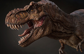 Lil Puppy Rex artwork, Dinosaur art, Damien Guimoneau artist, Dinosaur HD wallpaper