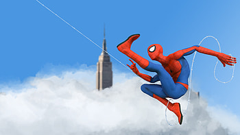 Spiderman Empire State, spiderman, superheroes, artwork, digital-art, behance HD wallpaper