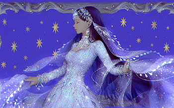 Bride, stars, girl, anime HD wallpaper