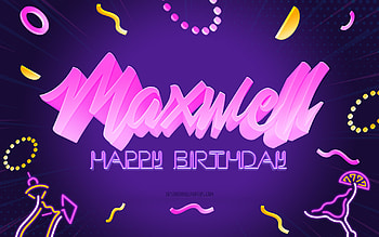 Happy Birtay Maxwell, , Purple Party Background, Maxwell, creative art, Happy Maxwell birtay, Maxwell name, Maxwell Birtay, Birtay Party Background HD wallpaper
