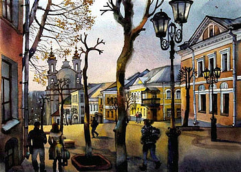Mann, Olga. This spring!, street, mann olga, art, painting HD wallpaper