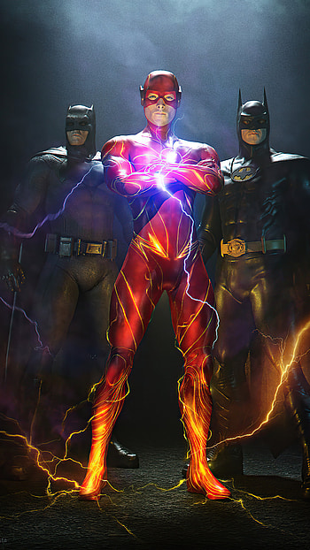 superhero, Batman, Flash, movie, crossover HD phone wallpaper