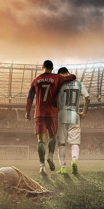 Messi and Ronaldo Football . Messi vs ronaldo, Messi , Messi vs, Messi vs Cristiano Ronaldo HD phone wallpaper