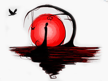 ALONE!, abstract, 3d, fantasy, entertainment, love, other, cool, red heart HD wallpaper