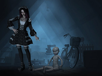 Gothic, 3d, woman HD wallpaper