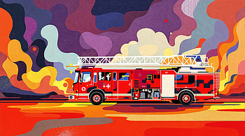 Vibrant Fire Engine Art | Ultra, fire engine, fire truck, Abstract, colorful HD wallpaper