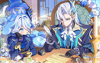 Genshin Impact : Neuvillette & Furina, Genshin Impact, Neuvillette (Genshin Impact), Furina (Genshin Impact) HD wallpaper