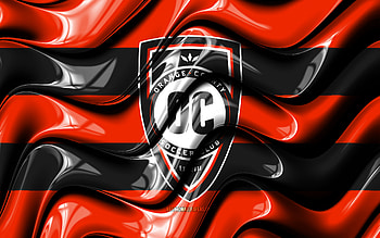 Orange County flag, , orange and black 3D waves, USL, Pittsburgh Riverhounds SC, american soccer team, Orange County logo, Orange County SC, football, soccer, Orange County FC HD wallpaper